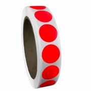 TheDotFactory. 3/4 Inch Red Permanent Color-Code Circle Stickers. 1000 Dots per Roll. USA Made!