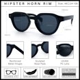thumbnail image 5 of Round Horn Rim Sunglasses Retro Hipster Vintage Keyhole Bridge / All Black, 5 of 7