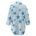 thumbnail image 5 of Xoenoiee Colorful Starfish Print Button Down Beach Coverup for Women, Long Sleeve Swimsuit Coverup Bikini Shirt Bathing Suit Cover Ups for Pool Vacation, S, 5 of 7