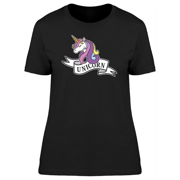 Unicorn With B&W Ribbon Tee Women's -Image by Shutterstock