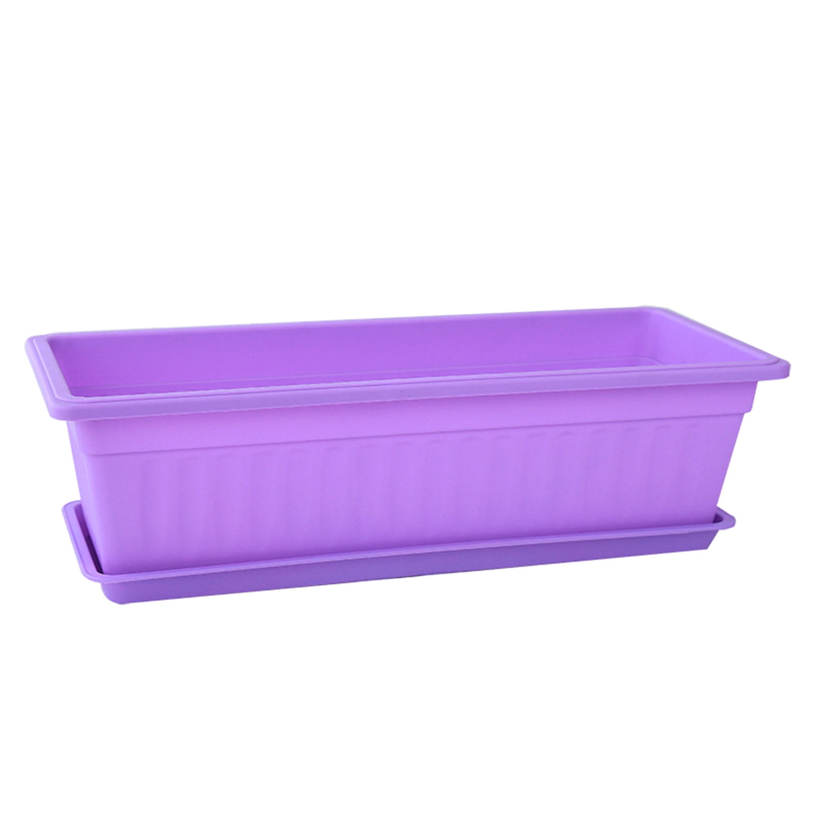 SATRINO Window Box Planter, 17inch Plastic Vegetable Flower Planter Boxes , Indoor Outdoor Flower Pots for Windowsill, Patio, Porch, Garden Balcony, White