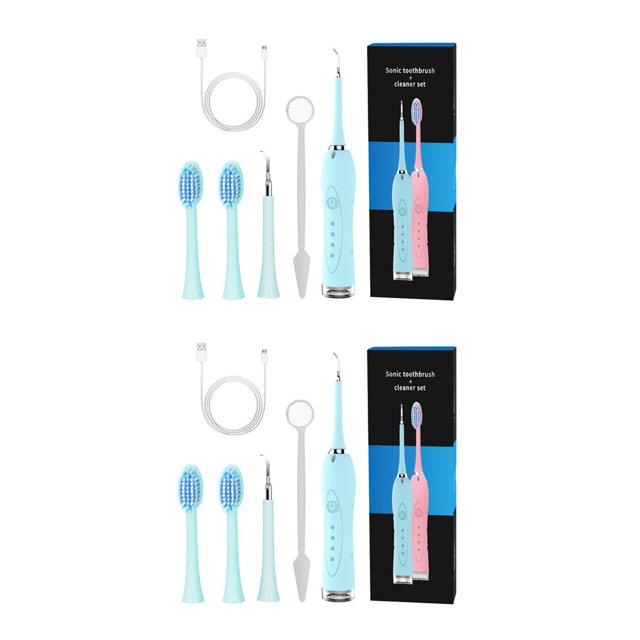 Minnieouse Limpiador de eléctrico para manchas, instrumento eliminador de placa sónica, Kit de limpieza de irrigador Oral para hombres y mujeres Azul 2piezas Minnieouse CBP138450
