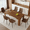 BrownTable*Brown*6(2), variant on StnTalk Dining Table Set for 8, 9 Piece Dining Room Set, 71" Large Elegant Dining Table Set, Modern Luxury Kitchen Table Set for Gatherings