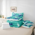 thumbnail image 4 of YST Sea Turtle Comforter Set Queen 7 Piece Teal Blue Ocean Marine Animals Bed in a Bag,Coastal Nautical Bedding Set(1 Comforter,1 Fitted Sheet,1 Flat Sheet,2 Pillowcases,2 Throw Pillow Covers), 4 of 4