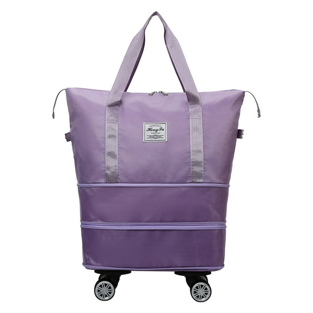 SDNall Sac de Voyage à Roues Universel avec Roues, Grand Sac Fourre-Tout Pliable Imperméable à Grande Capacité pour Femmes, Valise Multifonction pour le Voyage