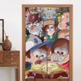 thumbnail image 1 of Cortina de puerta Gravity Falls para puerta, cortina opaca con estampado de patrón, cortina divisoria de ambientes, tapiz para decoración del hogar, 34" de ancho x 56" de largo, 1 of 7