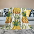 thumbnail image 2 of ONETECH  Ultra Soft Flannel Bed Blanket Summer Pineapple Throw Blanket All Season Warm Fuzzy Light Weight Cozy Plush Blankets for Living Room/Bedroom, 2 of 6