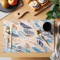 thumbnail image 2 of Ombre Blue Brown Placemats Set of 4, Summer Abstract Coastal Ocean Beach Wave Placemats for Dining Table, Place Mats for Kitchen Tabletop, Waterproof Wipeable Dining Table Mats Set, 2 of 9