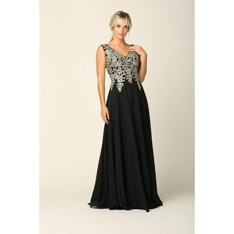Women's Eva USA 5241 Mother Of Groom Metallic Dress Charcoal XS -  Walmart.com