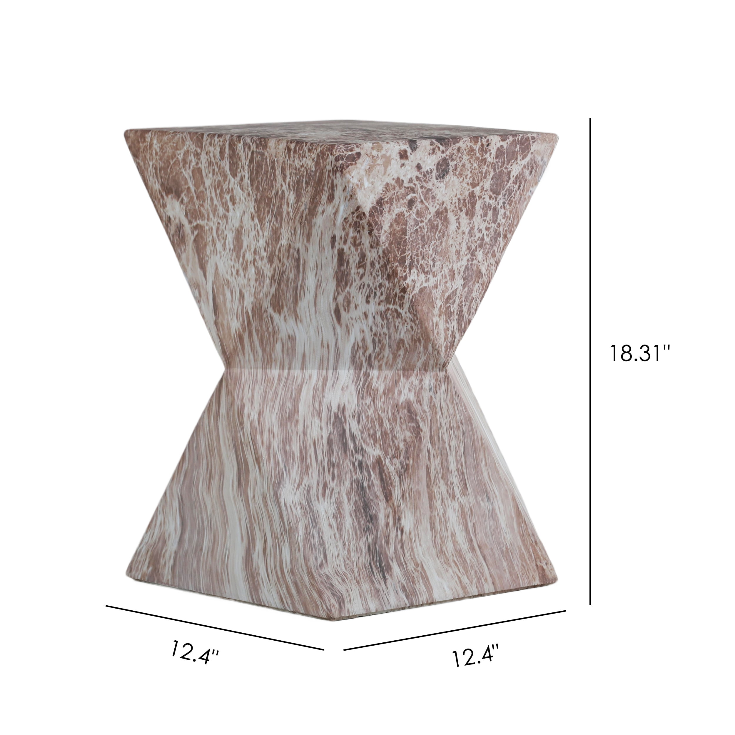 Cement Side Table, Faux Terrazzo Modern Round Accent End Table for Patio Garden Outdoor Home Decor, Marble