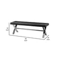 thumbnail image 5 of Benjara 55" Bench- Tufted Cushioned Seat- Smooth Black Faux Leather Upholstery, 5 of 6