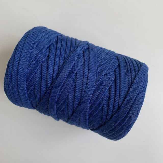 Zhuge 250 g 8,1 oz Hilos de colores sólidos para hacer tú mismo bolsos, alfombras, cojines, tela de algodón, hilo para tejer a crochet, azul oscuro