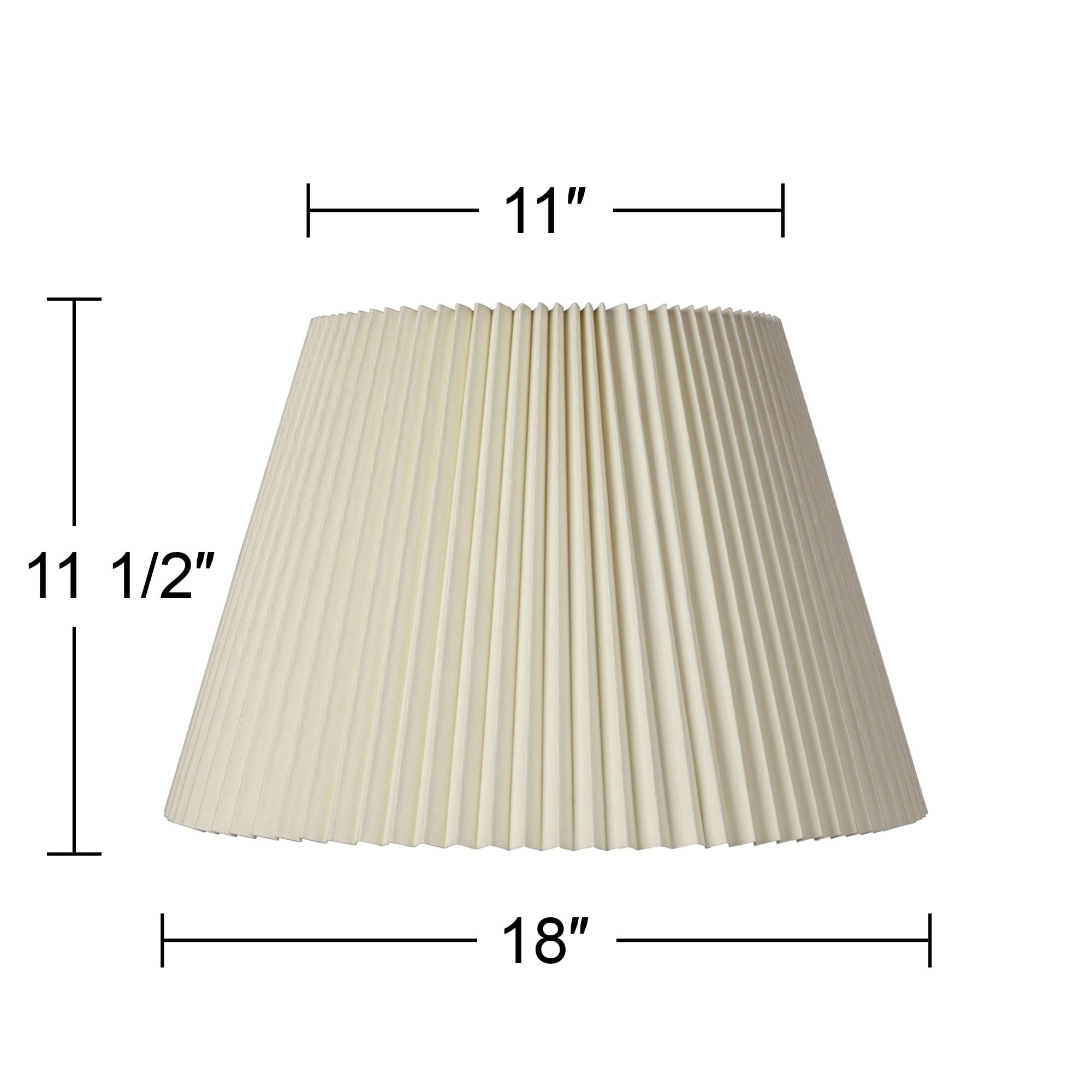 Springcrest Empire Lamp Shade Ivory Knife Pleated Large 11" Top x 18" Bottom x 12" High Spider Replacement Harp and Finial Fitting