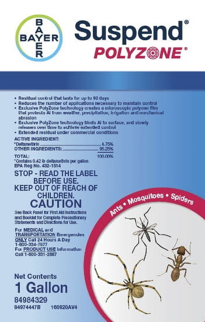 Suspend Polyzone Insecticide - Controls Crawling & Flying Insect - 128 fl oz Bottle by Envu
