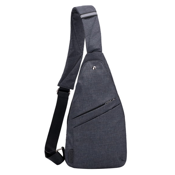 ETEREAUTY Black Polyester Chest Shoulder Sling Bag with Adjustable Strap for Daily Use and Convenient Storage