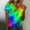 Multicolor, variant on HaoXianJian Plus Size Womens Shirt Short Sleeve Button Crew Neck Shirt Colorful Print Top for Women 2025 Loose Fits T Shirt Summer Tee Shirts Going Out Top 4X 5X