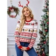 thumbnail image 6 of Ugly Christmas Sweaters for Women Cute Fuzzy Funny Wintertime and Holiday Parties Knitted Pullover Sweater Red L, 6 of 8