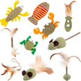 thumbnail image 1 of 10 Uds. De juguetes de hierba gatera, juguetes de plumas de Silvervine resistentes a mordeduras, palitos para masticar gatos, juguete interactivo para limpieza de dientes de gato, comestibles naturale Namotu CZCW-ZC497, 1 of 7