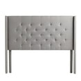 Rest Haven Tufted Wingback Upholstered Headboard, Queen, Gray