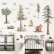 thumbnail image 3 of Calcomanías de pared de animales de bosque grande, diseño de pino con conejos, pájaros pelar y pegar, arte de pared para habitación de niños, cuarto de bebé, recámara, decoración de sala de, 3 of 3