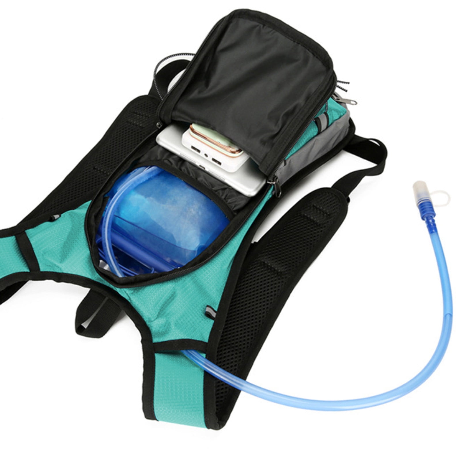 LWVITH Lightweight Hydration Backpack with 2L Water Bladder, Reflective Strip Running Hiking Daypack for Men Women, Cycling Vest Bag, Outdoor Sports Gear for Marathon Biking Trail, Travel Camping