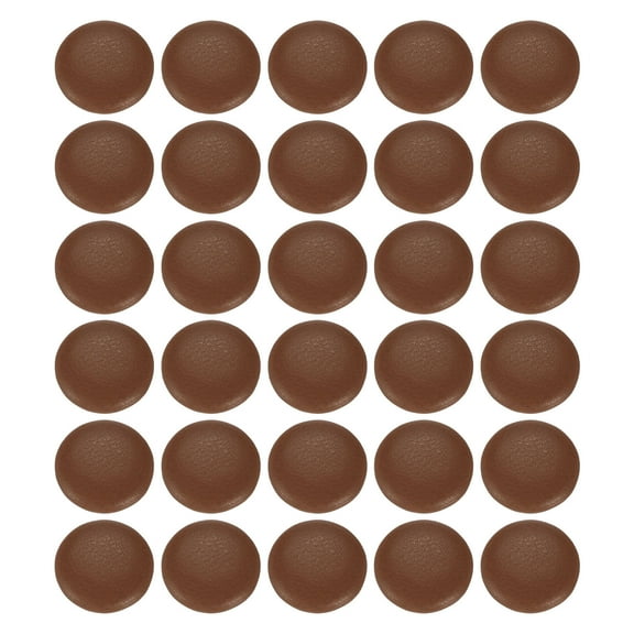 Uxcell 30pcs PU Leather Covered Button 18mm Metal Shank Round Button, Brown