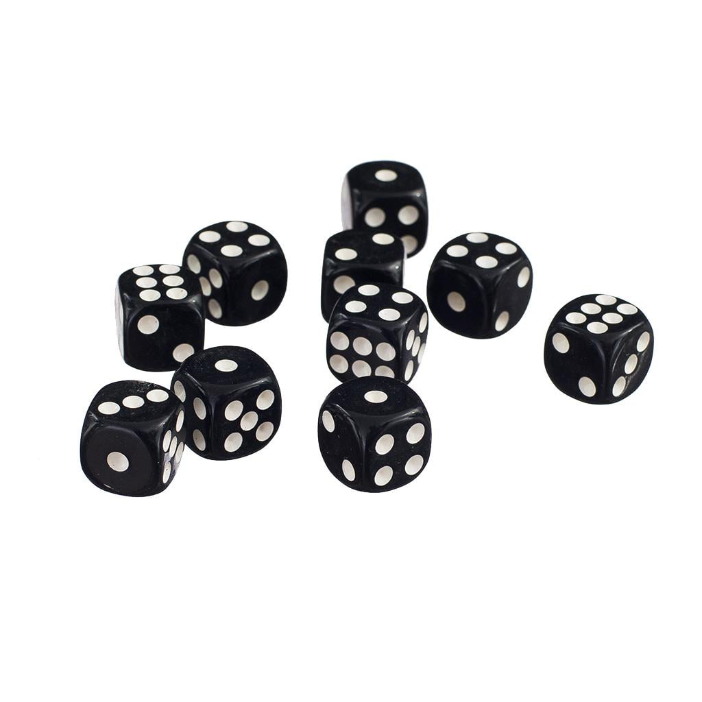 100x D6 Dice 12mm Six Side Dice for Dungeons and Dragons RPG MTG Black&White 
