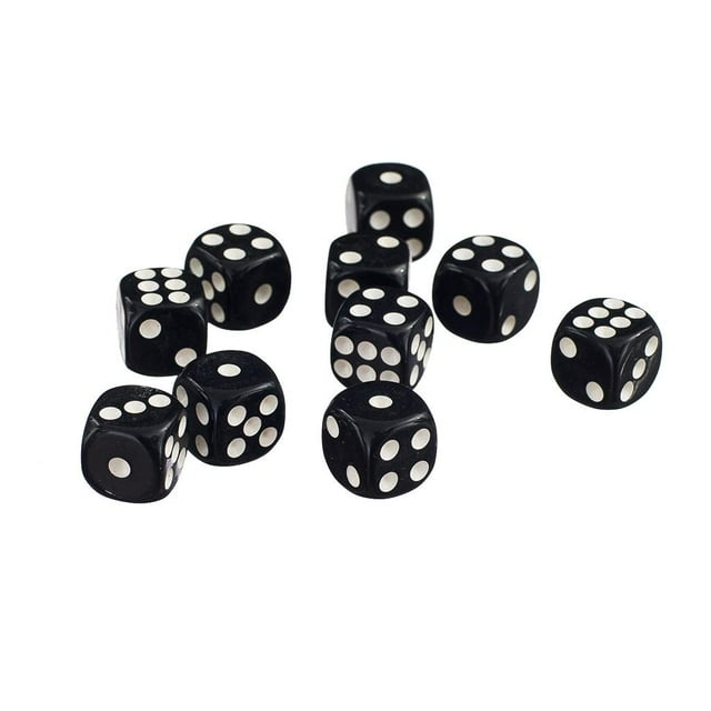 Juego de 50 dados opacos de seis caras con puntos, 50 D6, juegos de rol D&D, 12 mm, 7 colores