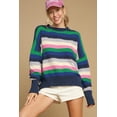 thumbnail image 4 of Redhotype Vibrant Green Striped Sweater – Drop Shoulder Knit, Style Sensation!, 4 of 8