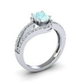 thumbnail image 2 of SuperJeweler 1.40 Carat Oval Shape Aquamarine and Fancy Diamond Ring In Sterling Silver For Women, 2 of 6