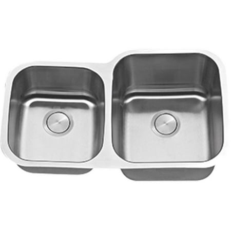 C Tech I Li 300 D 34 In Stainless Steel 40 60 Double Bowl Sink C Tech I Li 300 D 34 In