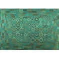 thumbnail image 1 of Ahgly Company Machine Washable Indoor Rectangle Southwestern Turquoise Blue Country Area Rugs, 3' x 5', 1 of 4