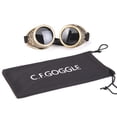 thumbnail image 3 of SAYFUT Vintage Steampunk Metal Welding Goggles Retro Gothic Halloween Cosplay Round Black Glass Lens, 3 of 4