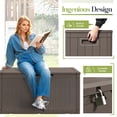 thumbnail image 5 of Vineego 100 Gallon Resin Deck Box,Indoor Outdoor Lockable Storage Containe,Upgraded,Dark Brown, 5 of 8