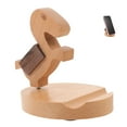 thumbnail image 5 of ROMANSENTIAL Wood Phone Holder Stand Beige 1Pack 3.7X3.7X3.1in Stable Support Home Use, 5 of 8