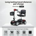 thumbnail image 4 of Outdoor Mobility Scooter for Senior, Heavy Duty Electric Scooters with 4 Wheel, Sliding Swivel Seat with Flip-up Armrests for Adults, 300lbs, Red, 4 of 8