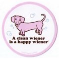 thumbnail image 1 of Chiens une Saucisse Propre Est Heureux Autocollant, 1 of 3