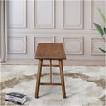 thumbnail image 5 of JERFIT Mid-Century Modern Wooden Bench, Walnut Brown Solid Rubberwood Storage Bench for Entryway, Dining Room, Living Room, 5 of 10