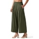 thumbnail image 2 of Pantalones Willit de lino para mujer, pierna ancha, color verde militar, talla XS, 2 of 7