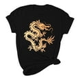 thumbnail image 5 of LYXSSBYX Tshirts Shirts for Women New Year Dragon Printed Short Sleeved Casual Loose Top Short Sleeved Round Neck Top/shirt, 5 of 6