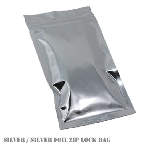 100/500/1500 Silver Aluminum Foil Mylar 4x7" Reclose ZiplockBag Front Clear AL-2 