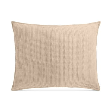 Oake Contrast Stitch Sham, King, Beige, 20″ x 36″