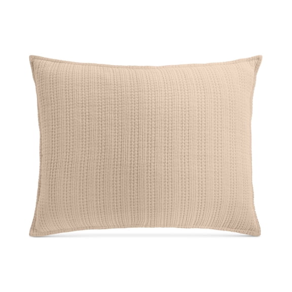 Oake Contrast Stitch Sham, King, Beige, 20″ x 36″