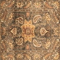 thumbnail image 1 of Ahgly Company Indoor Square Abstract Brown Modern Area Rugs, 4' Square, 1 of 4