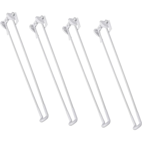 MEETWARM 16" Foldable Hairpin Legs, White Metal Folding Table Legs, DIY Furniture Legs for Coffee End Tables Side Table Laptop Table Mini Desk, with Rubber Pads & Screws, Set of 4