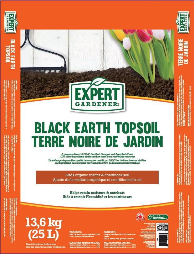 Expert Gardener Black Earth Topsoil 25 L, Premium blend topsoil for ...