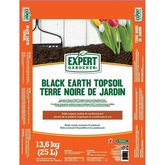 Expert Gardener Black Earth Topsoil 25L
