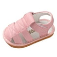 thumbnail image 2 of CUZIBR Baby Infant Girls Sandals Summer Soft Breathable Cosy Cute Cartoon Animal Graphic Close Toe Walkers Shoes Lightweight Princess Sandals Hook And Loop Strap Anti-Slip Footwear,Pink,9-12 Months, 2 of 4