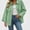 Green, variant on Zefriona Womens Fringe Denim Jacket Long Sleeve Button Front Jean Coat Top Pink Size L