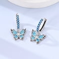 thumbnail image 5 of MULA 925 Sterling Silver Blue Butterfly Hoop Earrings, Sparkling 5A Zircon Jewelry Gifts for Her, 5 of 7